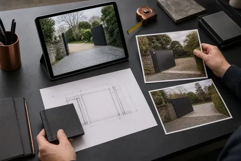 Review of site photographs, dimensions and material samples