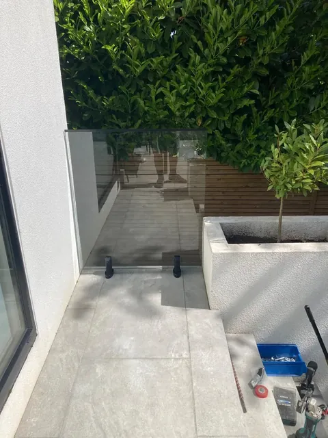 Completed glass balustrade installation view
